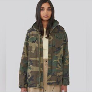 Alpha Industries M-65 Camo Jacket Slim Fit Field Coat Size Medium Women's